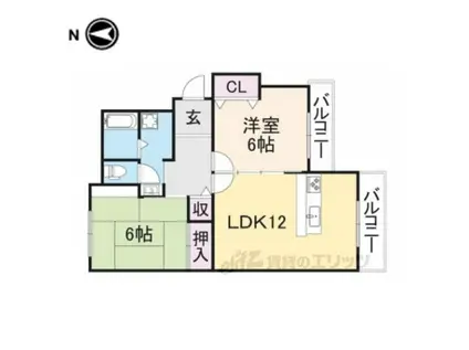 平和マンション1(2LDK/3階)の間取り写真