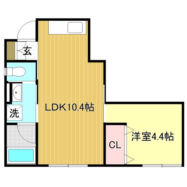 CASA BLANCA(1LDK/1階)の間取り写真