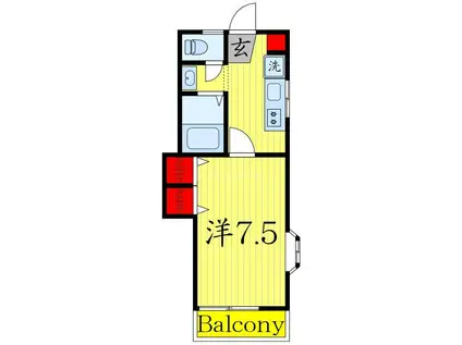 グランデアイ(1K/2階)の間取り写真