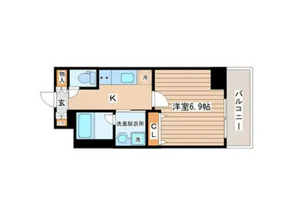 NF青葉(1K/6階)の間取り写真