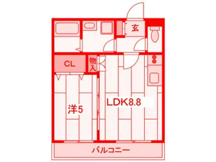 BONHEURE(1LDK/1階)の間取り写真