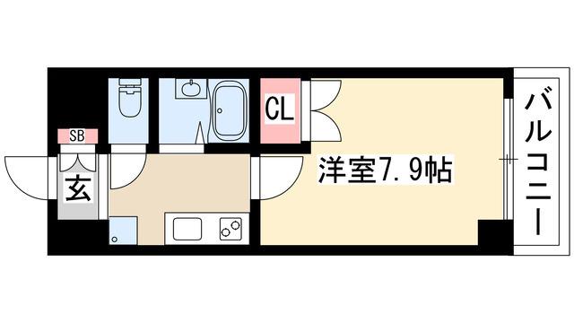 プロビデンス泉(1K/7階)の間取り写真