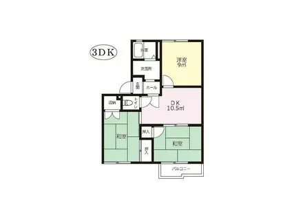 スプルースIVC(3DK/2階)の間取り写真