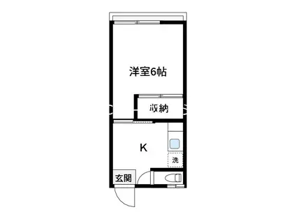 朝日荘(1K/2階)の間取り写真