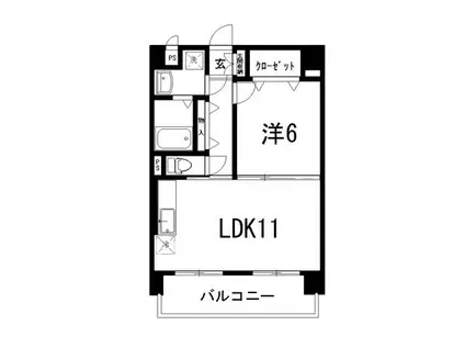グランドール百石I(1LDK/6階)の間取り写真