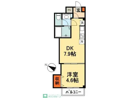 QUATRE SAISON(1LDK/3階)の間取り写真