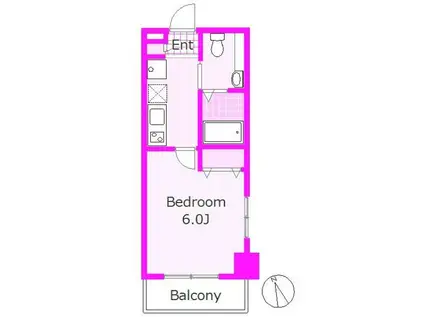 ジェイクラウド横浜鶴見(1K/7階)の間取り写真
