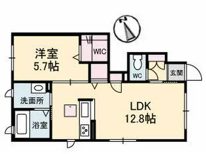 ウェルフェア(1LDK/1階)の間取り写真