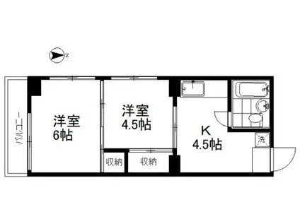 富士見ハイツ(2K/3階)の間取り写真