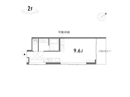 フラットカズン(1K/3階)の間取り写真