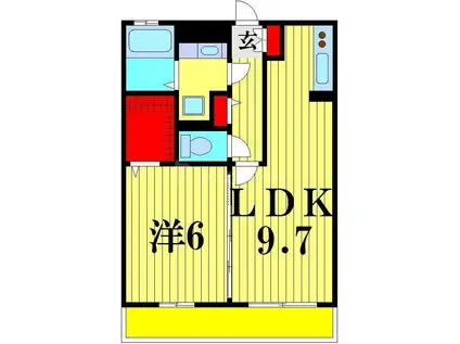 シエルルージュ松戸(1LDK/1階)の間取り写真