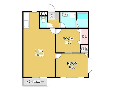 ハイツ平田 II(2LDK/2階)の間取り写真