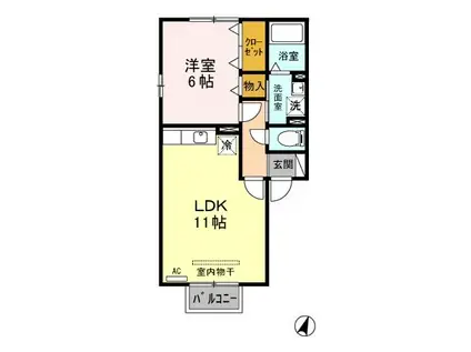 レコルトII(1LDK/1階)の間取り写真