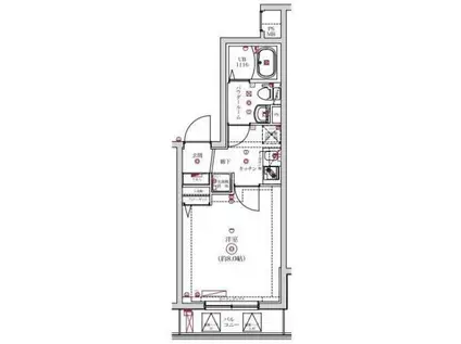 レンティーヴァ綾瀬(1K/2階)の間取り写真