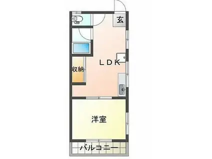 コーポ坂口(1DK/2階)の間取り写真
