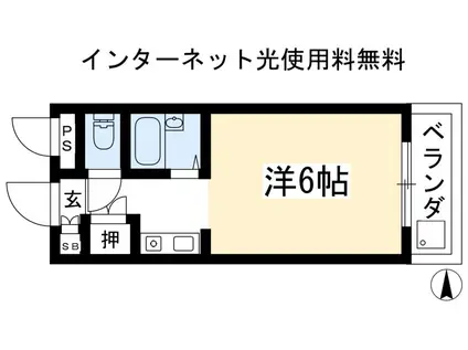 プレミオ下鴨(1K/2階)の間取り写真