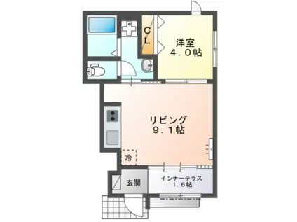 有馬8丁目アパート(1LDK/1階)の間取り写真