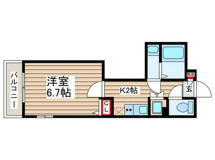 ブルックリンズ西千葉(1K/1階)の間取り写真