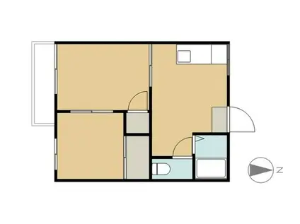 清水コーポE(2K/1階)の間取り写真