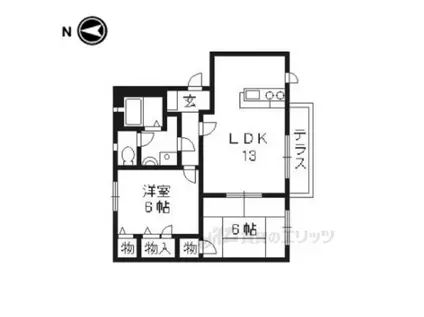 アイリス西の口A棟(2LDK/2階)の間取り写真