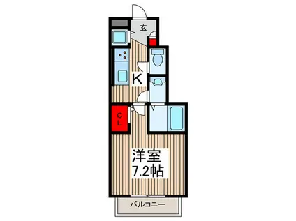 アンセドール(1K/1階)の間取り写真