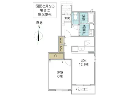 ラフイネ(1LDK/1階)の間取り写真