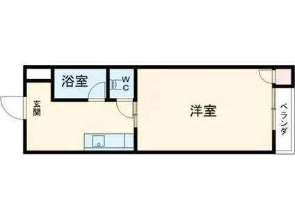 寿ハイツII(1K/3階)の間取り写真