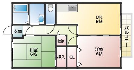 プランドールMITANI(2LDK/2階)の間取り写真