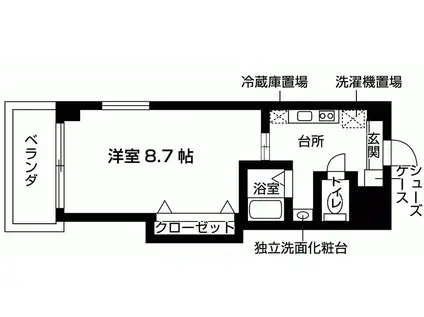 CASA DE ISSA(1K/5階)の間取り写真