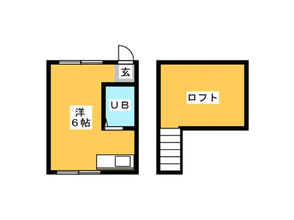 コーポU2(ワンルーム/2階)の間取り写真