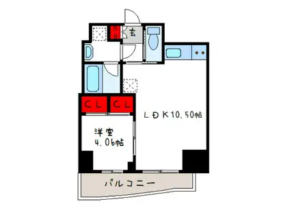 プレジオ永和EURO(1LDK/15階)の間取り写真