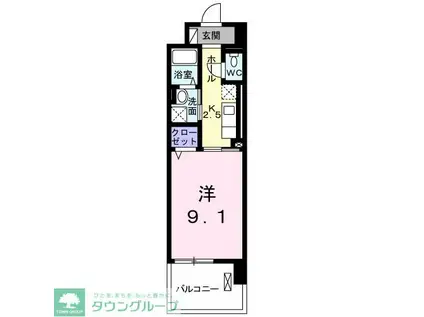 セントラルパークウッズ(1K/10階)の間取り写真