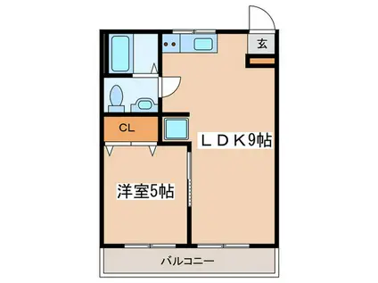ハイネス青葉台(1LDK/3階)の間取り写真
