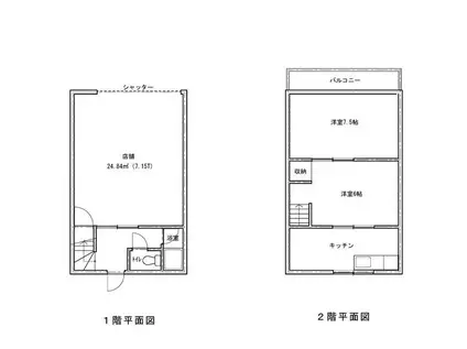 北江口SP前商店(2DK/1階)の間取り写真
