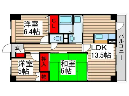 INSURANCE BLDG.XVII (3LDK/1階)の間取り写真