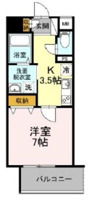 エントピアパレス(1K/2階)の間取り写真
