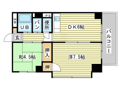 ベルトピア手柄III(2DK/3階)の間取り写真