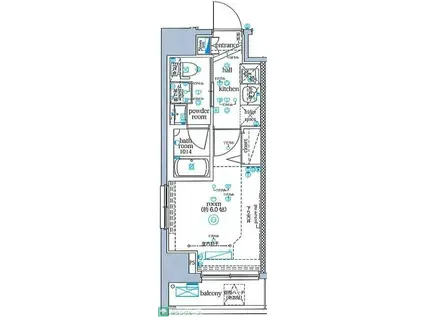 エル・グランジュテ西川口(1K/9階)の間取り写真