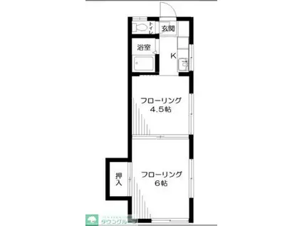 第一コーポプラム(2K/2階)の間取り写真