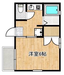 ハイツKASUMI B(1K/2階)の間取り写真