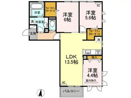 コンフォール柳丸(3LDK/1階)の間取り写真