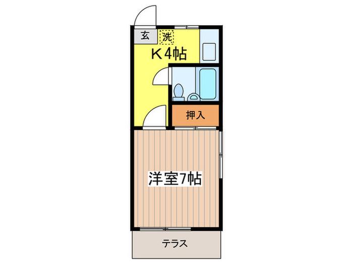 メゾンBE-2(1K/1階)の間取り写真