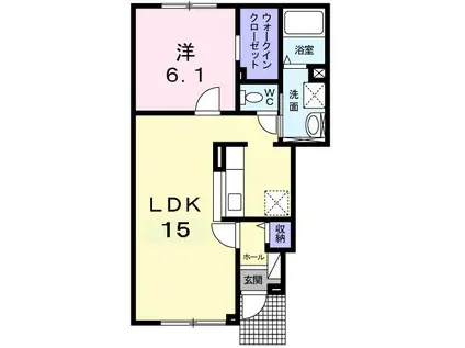 フォルシュミッテ(1LDK/1階)の間取り写真