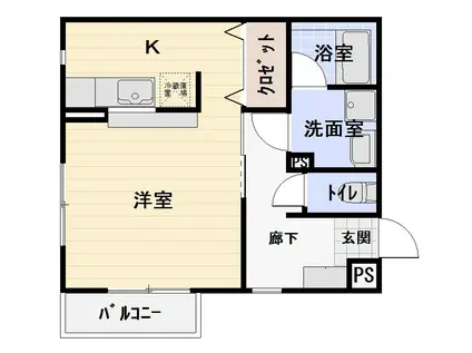 コスミオン(ワンルーム/2階)の間取り写真