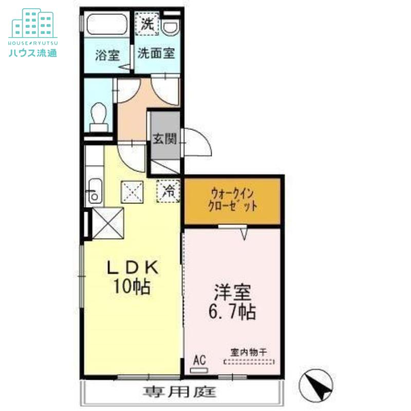 ニューハイツタリカドE(1LDK/2階)の間取り写真