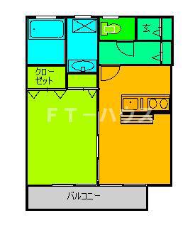 HATUKI3(1DK/1階)の間取り写真