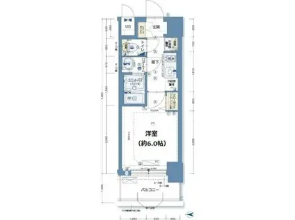 グランカリテ北梅田(1K/5階)の間取り写真