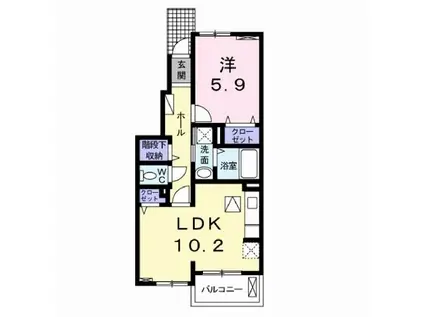 レーブ・サムケット III(1LDK/1階)の間取り写真