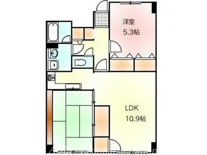 クレストコートK2(2LDK/4階)の間取り写真
