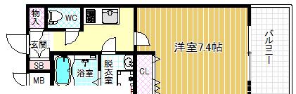 サムティ北梅田VESSEL(1K/6階)の間取り写真